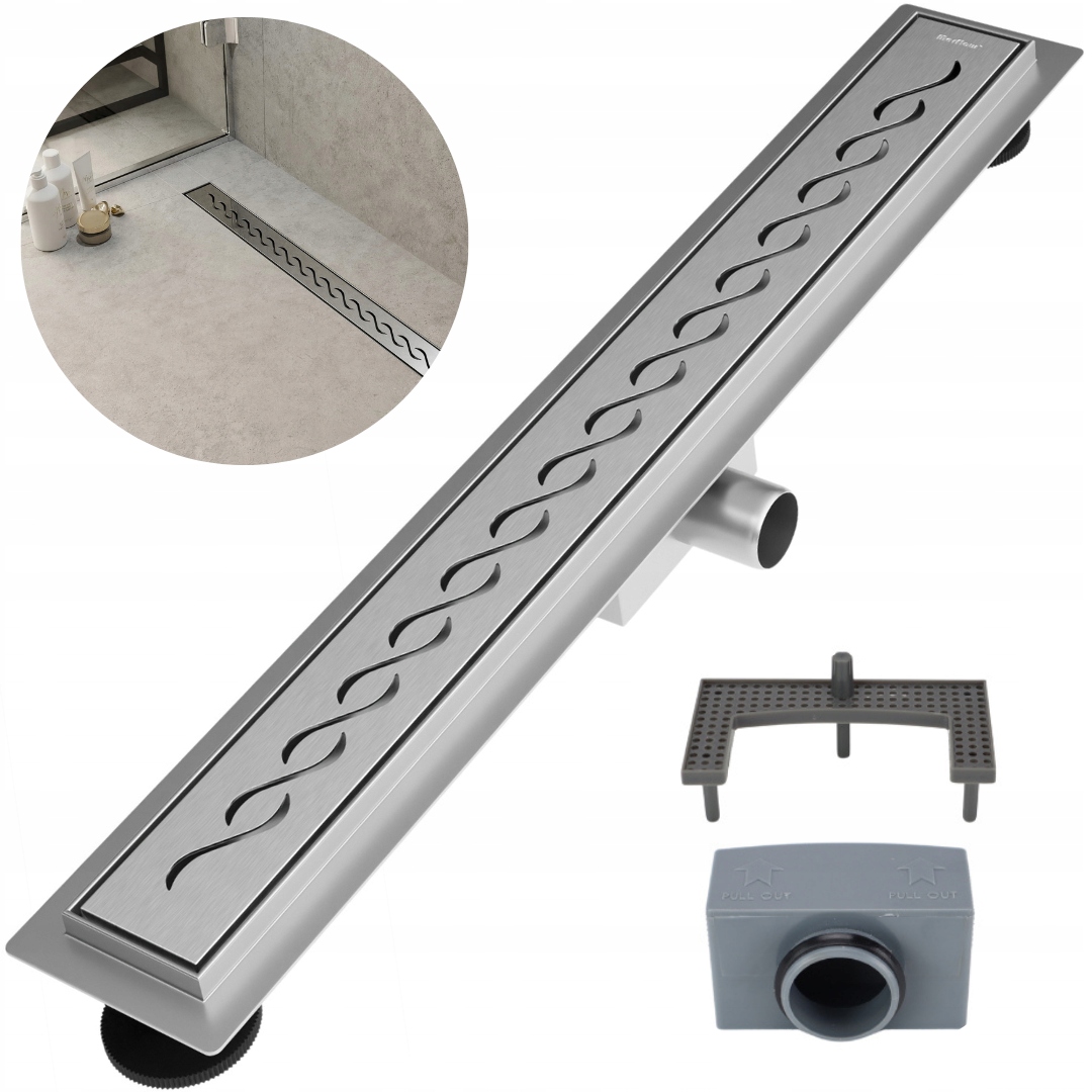 Nízký lineární odtok 50 cm ocelový podlahový sprchový odtok