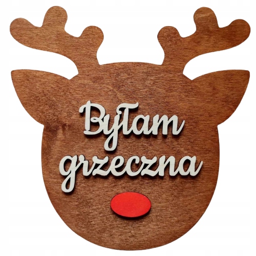 Tabliczka do zdjęć sesji zdjęciowej świątecznej byłam grzeczna renifer