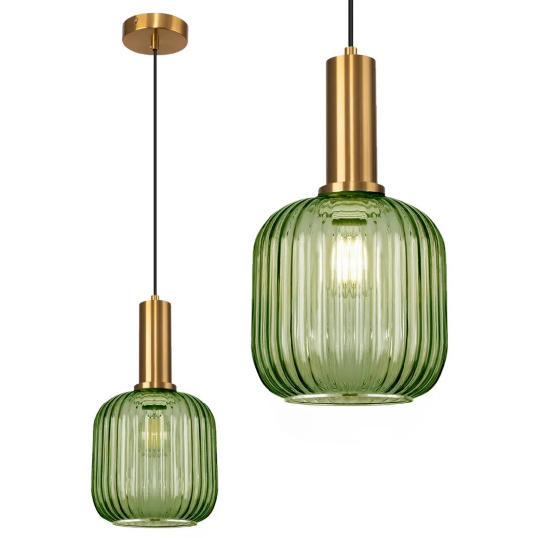 Lampa sufitowa wisząca szklana APP462-1CP zielona