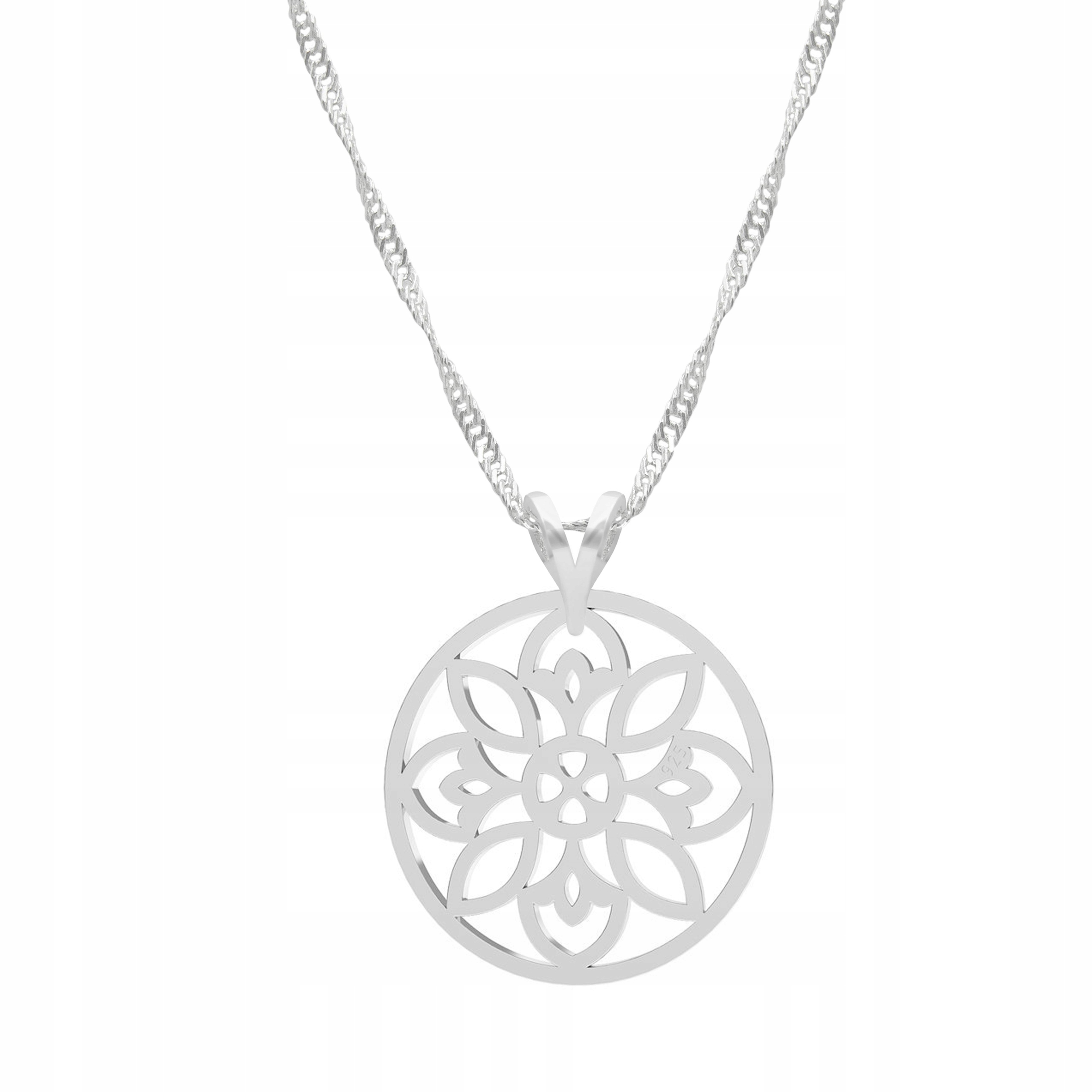 Stříbrný řetízek náhrdelník 925 Prolamovaný květ