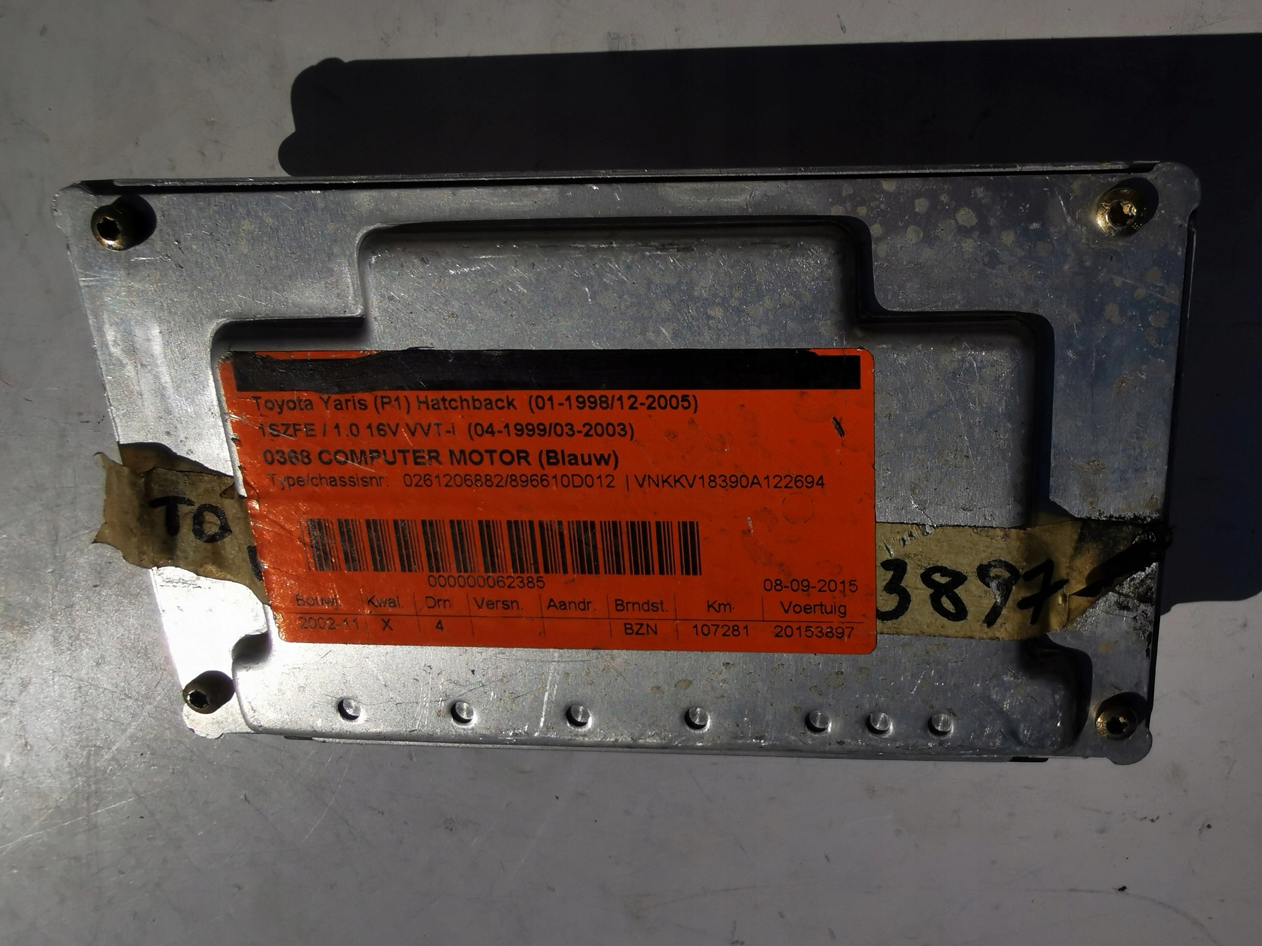 TOYOTA YARIS 1.0B 89661-0D012 0261206882 Computer