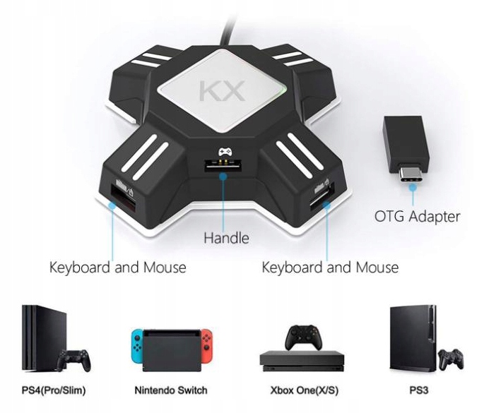 Przenośny konwerter myszy PS4 PS3 Xbox ONE PS Typ konwerter