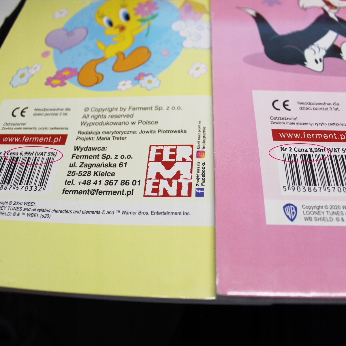 KOLOROWANKA NAKLEJKI ZESTAW 5 KSIĄŻEK FERMENT XXL SCOOBY-DOO TREFLIK TWEETY Stan opakowania oryginalne