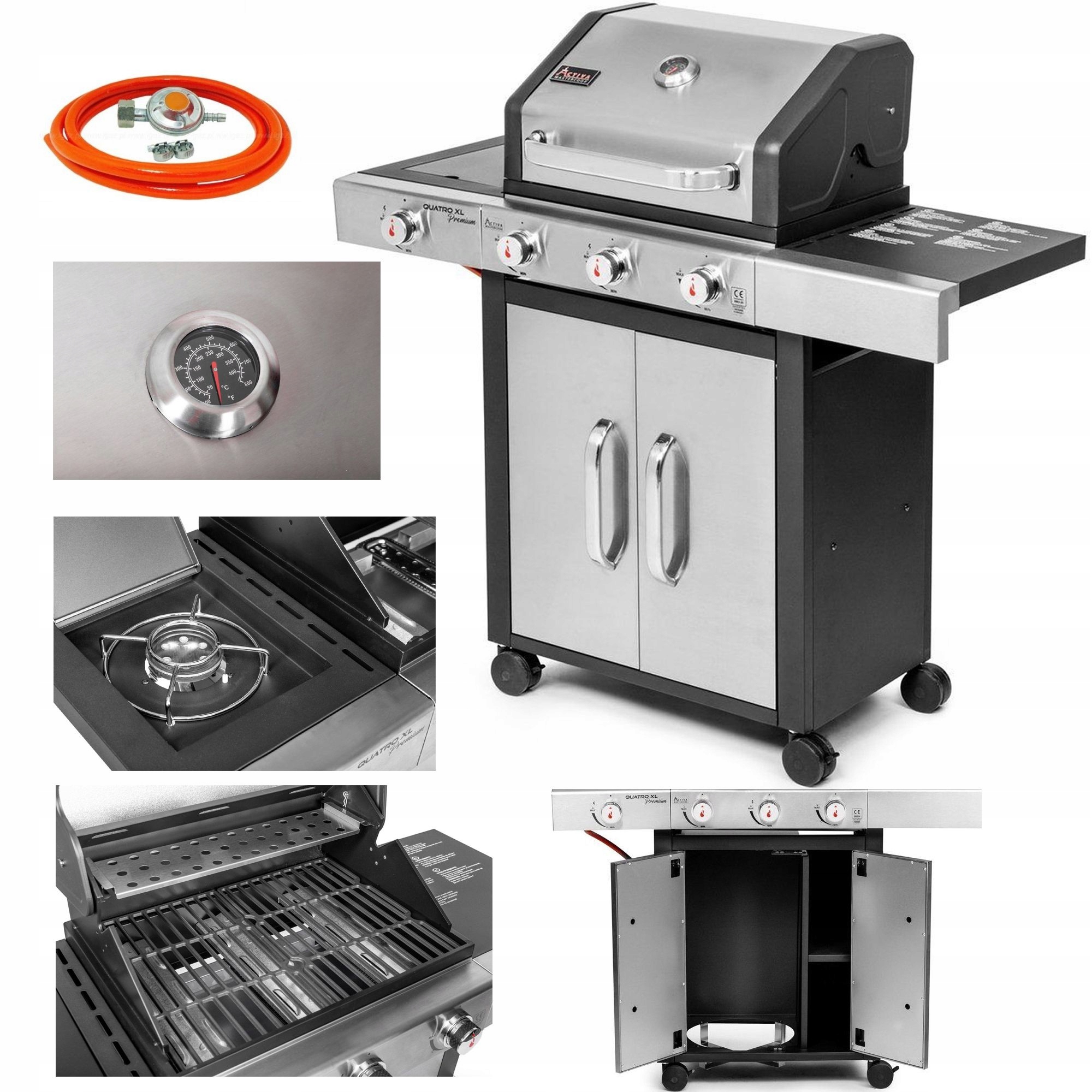 Grill Gazowy Mastercook Quatro XL 3+1 Linia Premium Inox