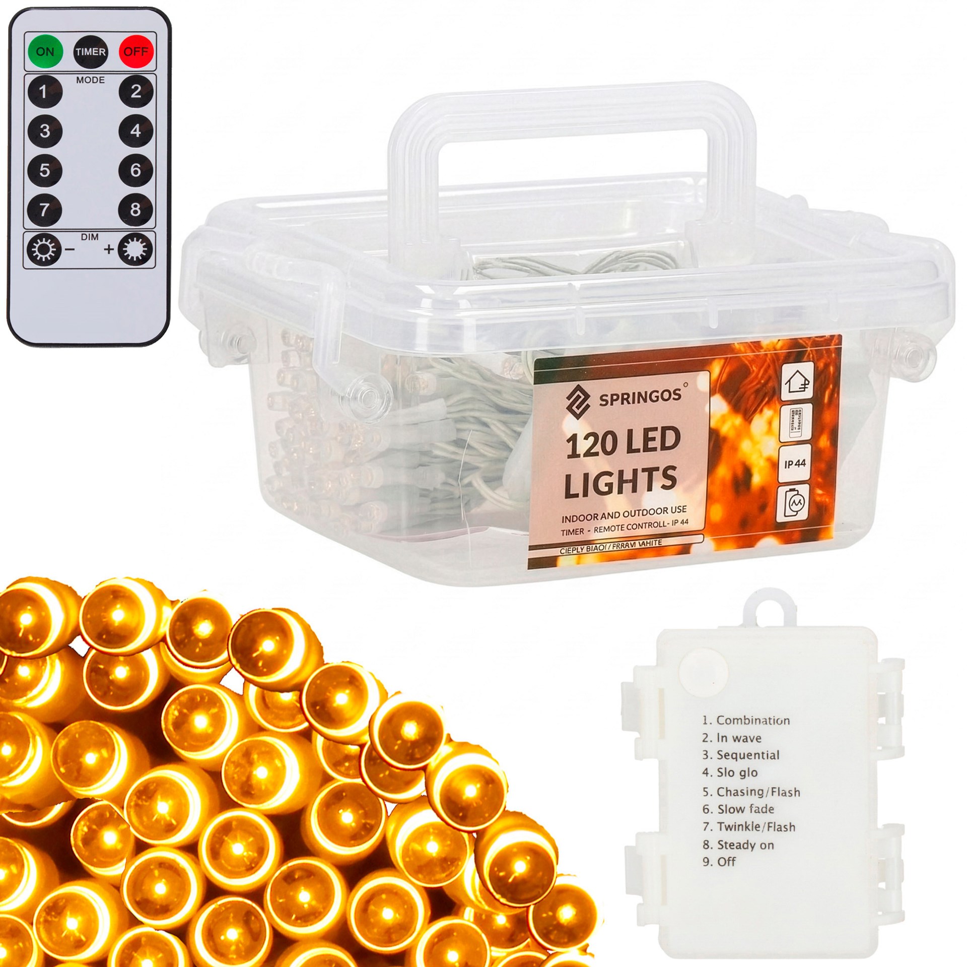 Vánoční Osvětlení Na Stromeček Na Baterie 120 Led Bílé Teplé Na Baterie Osvětlení