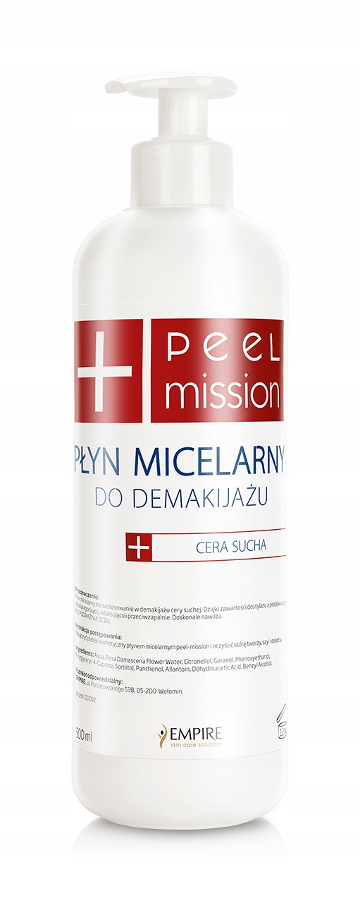 Peel Mission micelární voda pro suchou pleť s hydrolátem z růžových okvětních lístků 500 ml