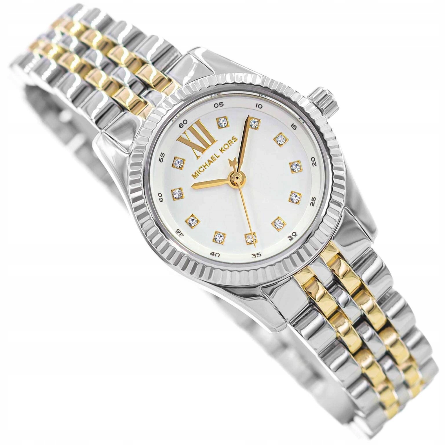 Dámské Hodinky Michael Kors MK4740 Lexington Zirkony Elegantní Stříbrné