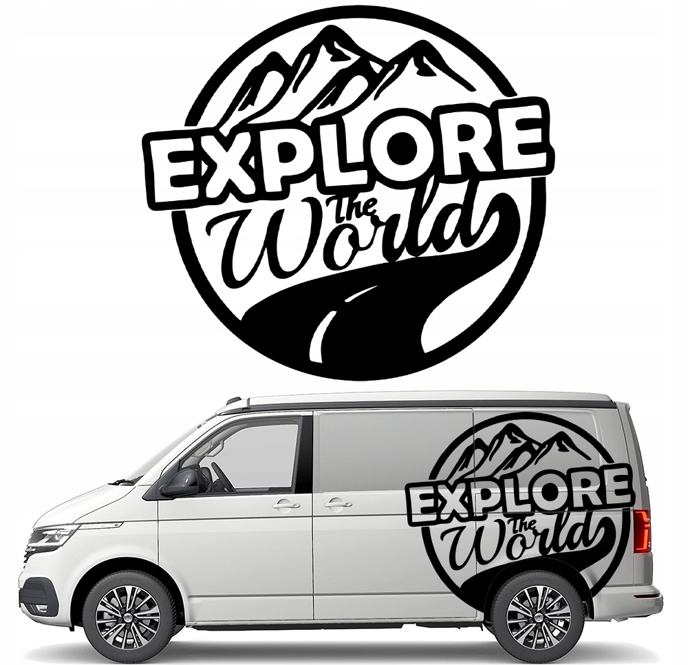 Samolepka Grafika na karavan auto Mountains Hory Explore The World 90x99