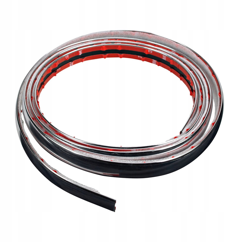 NAKLEJKA TAŚMA LISTWA CHROMOWANA OZDOBNA CHROM SAMOPRZYLEPNY 2,45M X 2,1CM