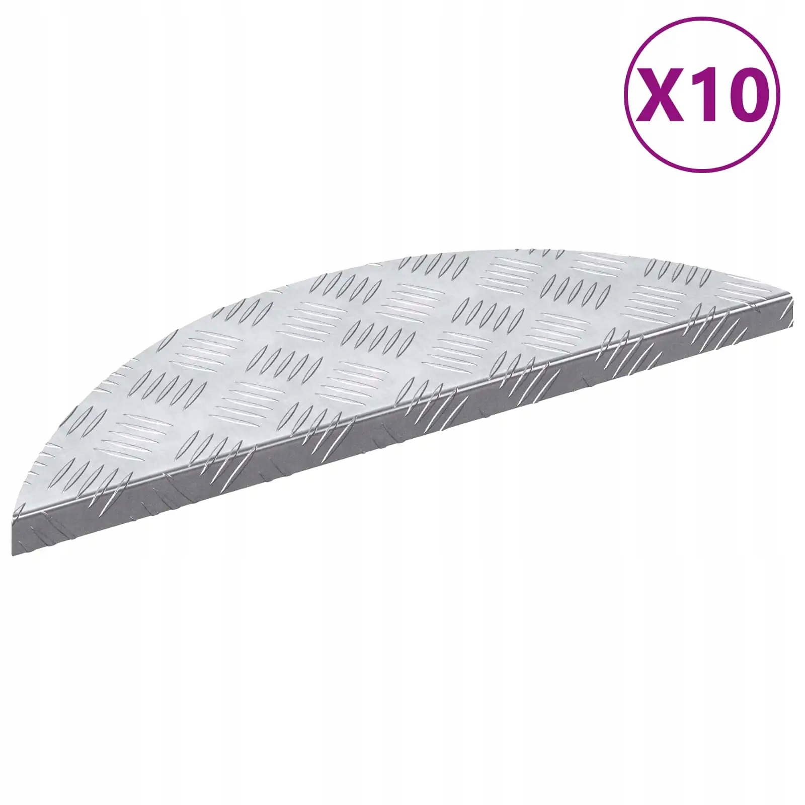 vidaXL Schodové nášlapy 10 pcs Stříbrná 60 x 18 x 2,5 cm Hliník