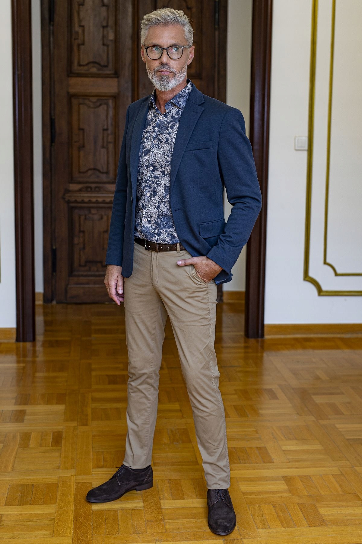 Béžové pánské kalhoty Chinosy 176/33 (33/32)