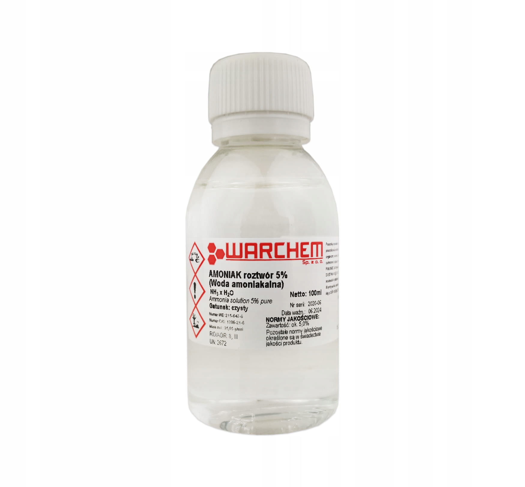 

Woda Amoniakalna 5% (amoniak r-r 5%) - 100ml