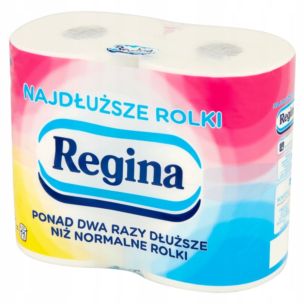 PAPIER TOALETOWY bezzapachowy REGINA NAJDŁUŻSZE ROLKI kompaktowy 4 rolki