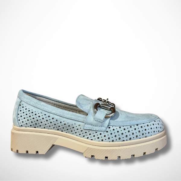 Modré perforované mokasíny Tazzani MP1363/24 vel.40