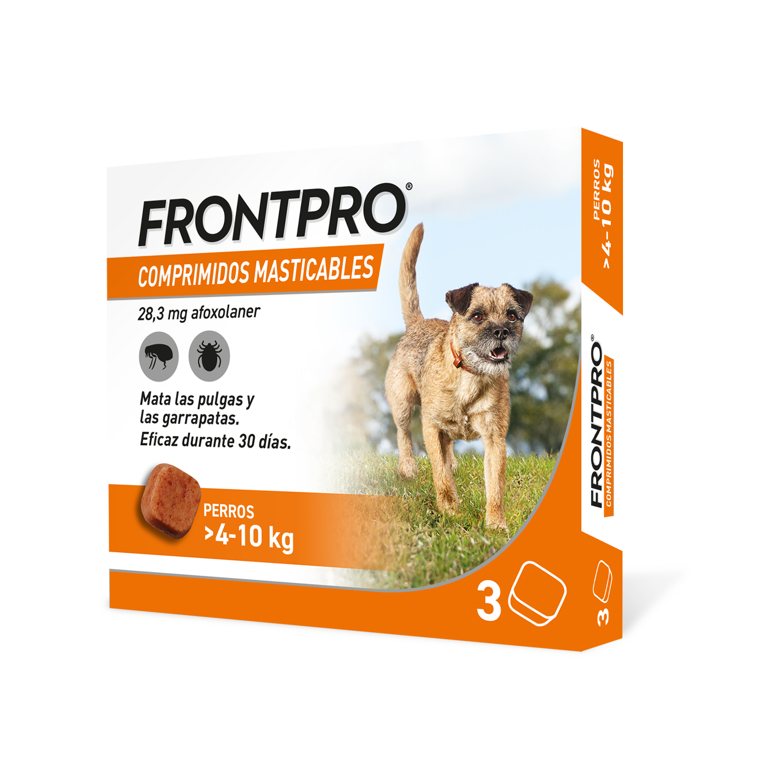 Frontpro Tabletki 3 szt. dla psa smakowa na pchły i kleszcze 4-10 kg
