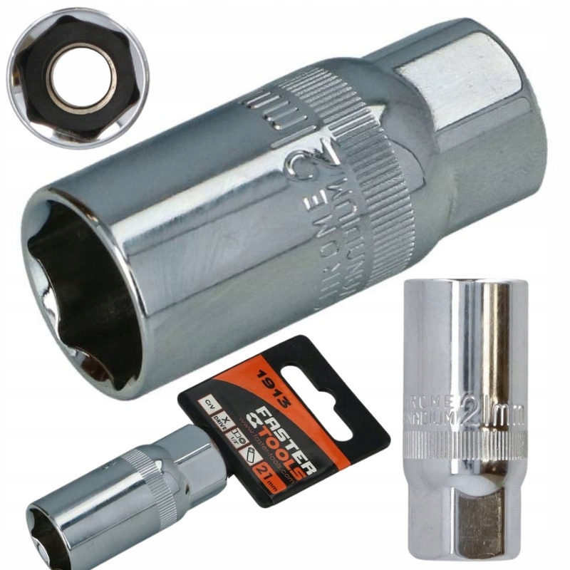 KLUCZ DO ŚWIEC NASADKA 21mm 1/2" CR-V