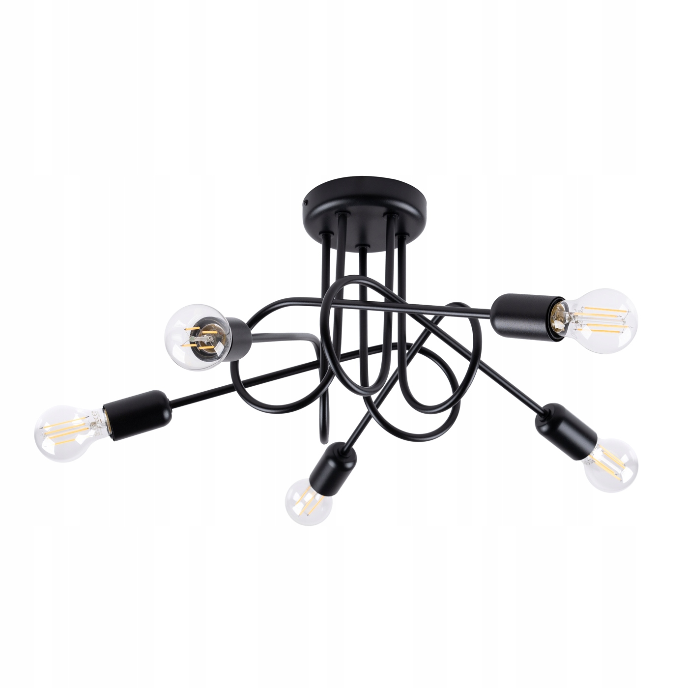 MODNA DESIGNERSKA LAMPA SUFITOWA PLAFON EDISON 5