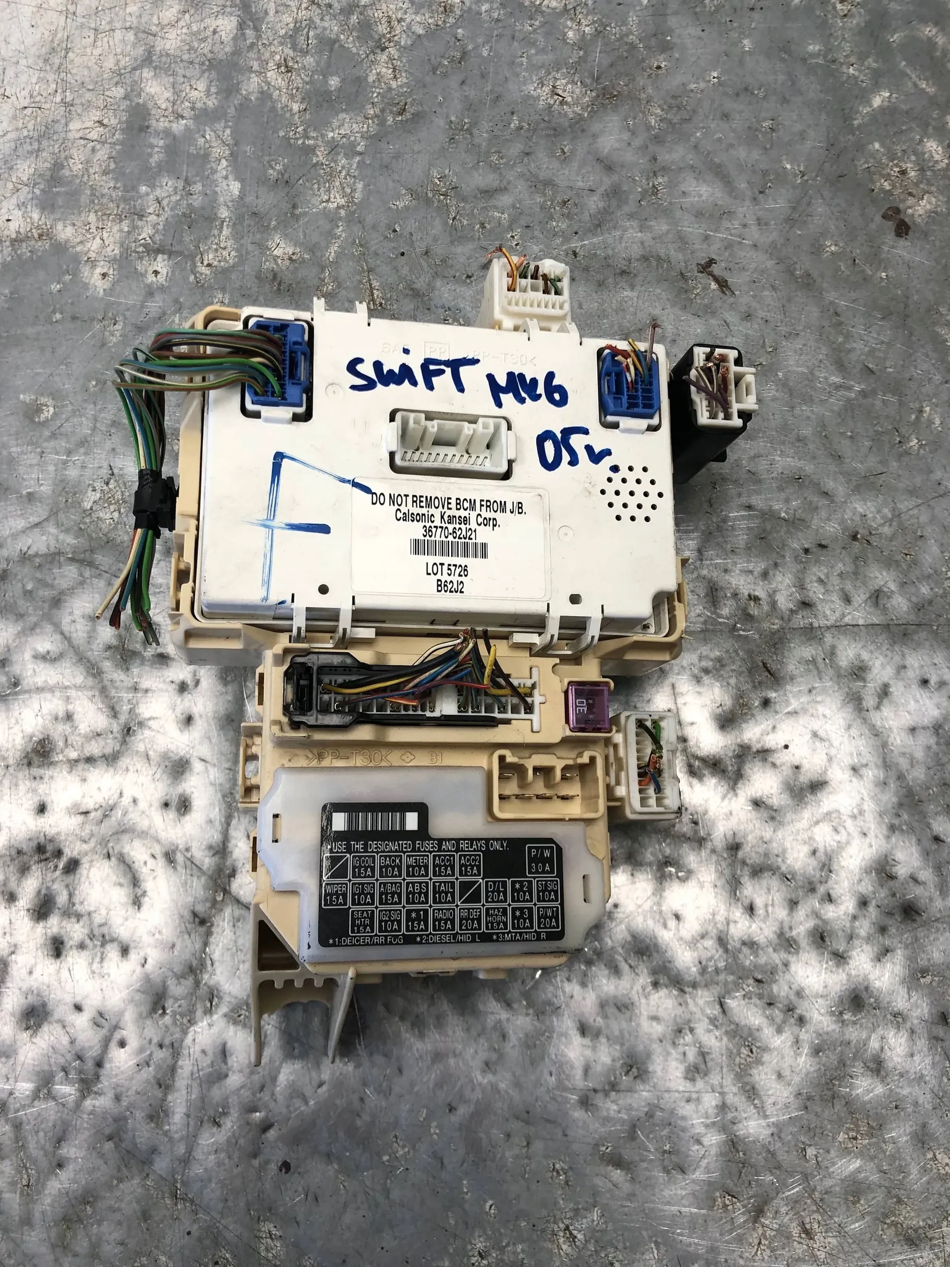 Module fusibles SUZUKI SWIFT MK6 36770-62J21