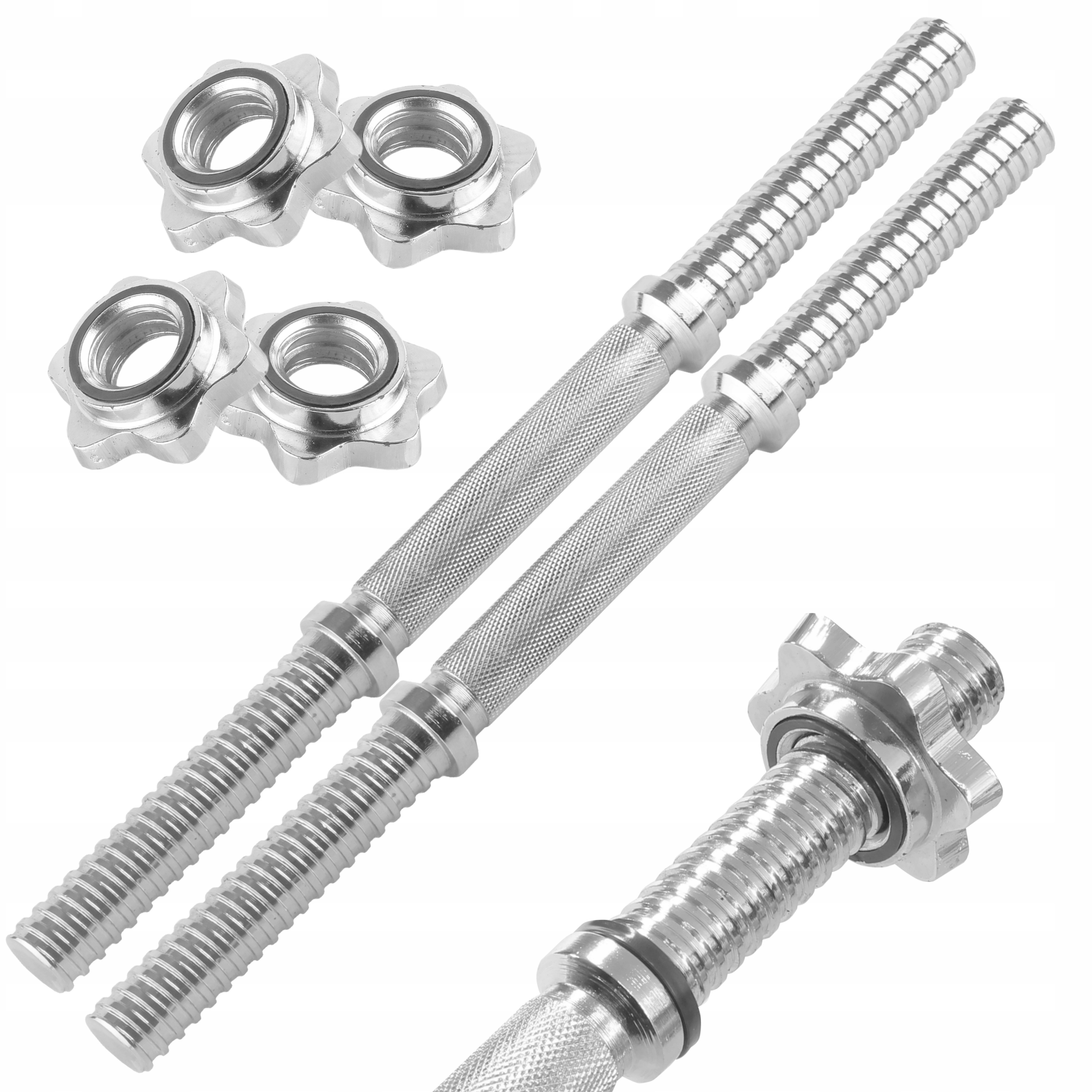 PLATINUM FITNESS ZESTAW GRYFÓW PROSTY 2x 40cm / 25mm + ZACISKI GRYFIK