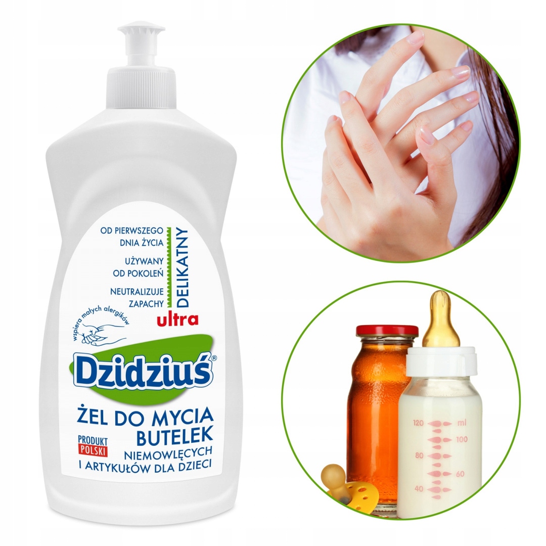 DZIDZIUŚ ŻEL PREPARAT PŁYN DO MYCIA BUTELEK SMOCZKÓW HIPOALERGICZNY 500ml Kod producenta 179550