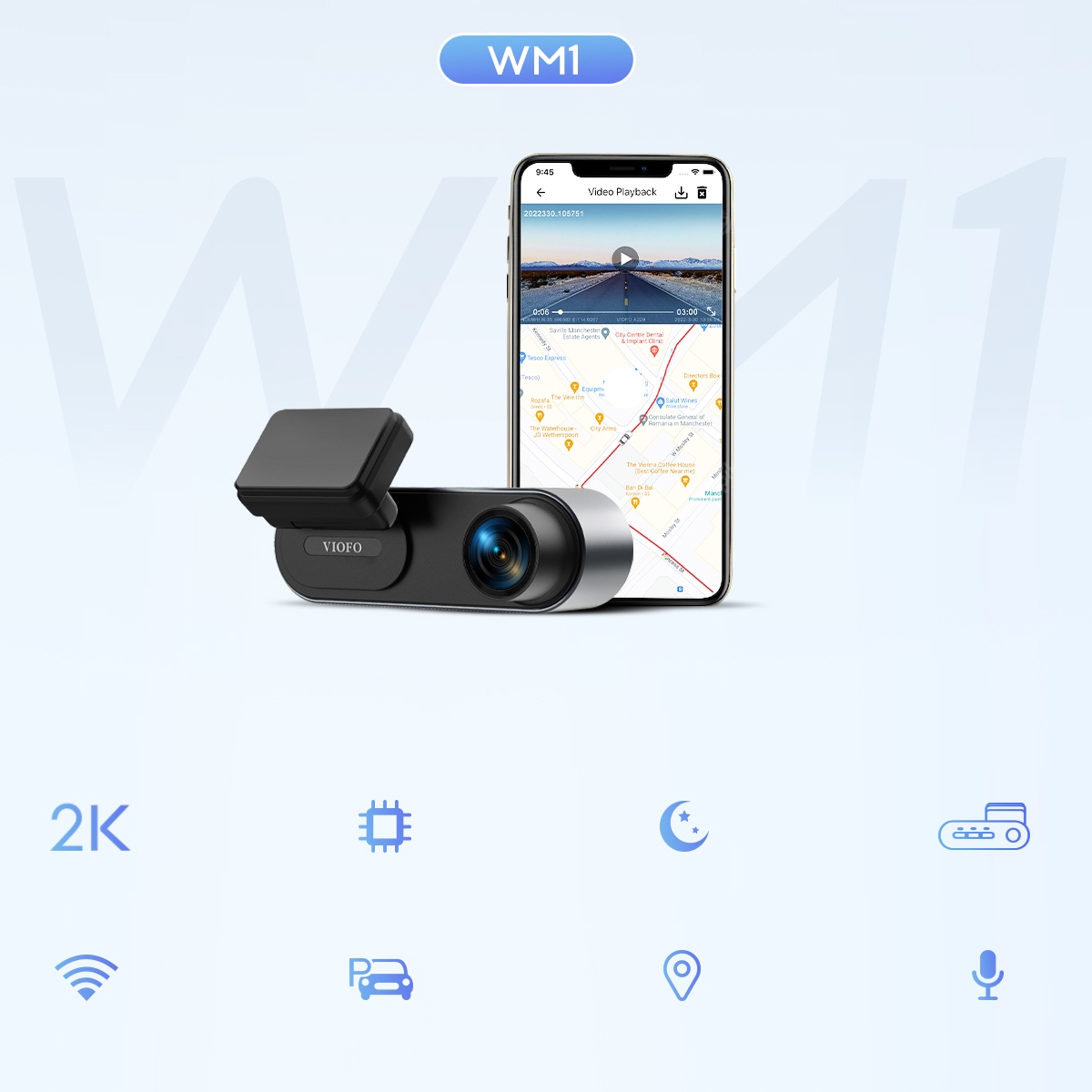 KAMERA REJESTRATOR VIOFO WM1 GPS WIFI BT QHD EAN (GTIN) 6972147072438
