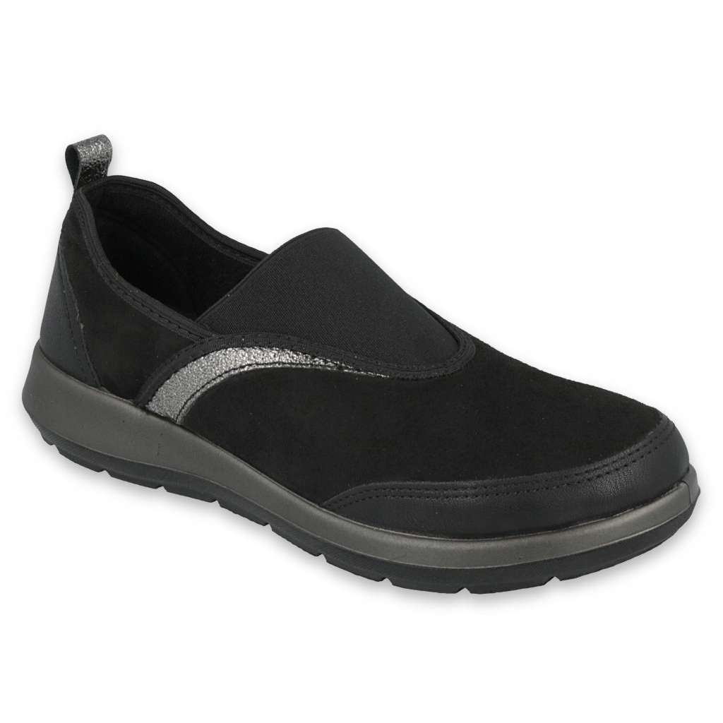 

Czarne Szare Tkanina Buty Kapcie Befado r.38
