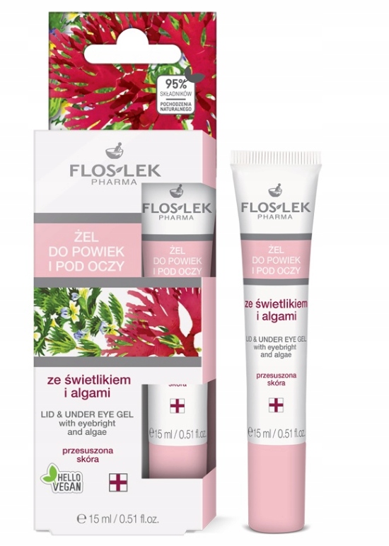 FLOSLEK ŻEL DO POWIEK I POD OCZY ZE ŚWIETLIKIEM I ALGAMI 15ML