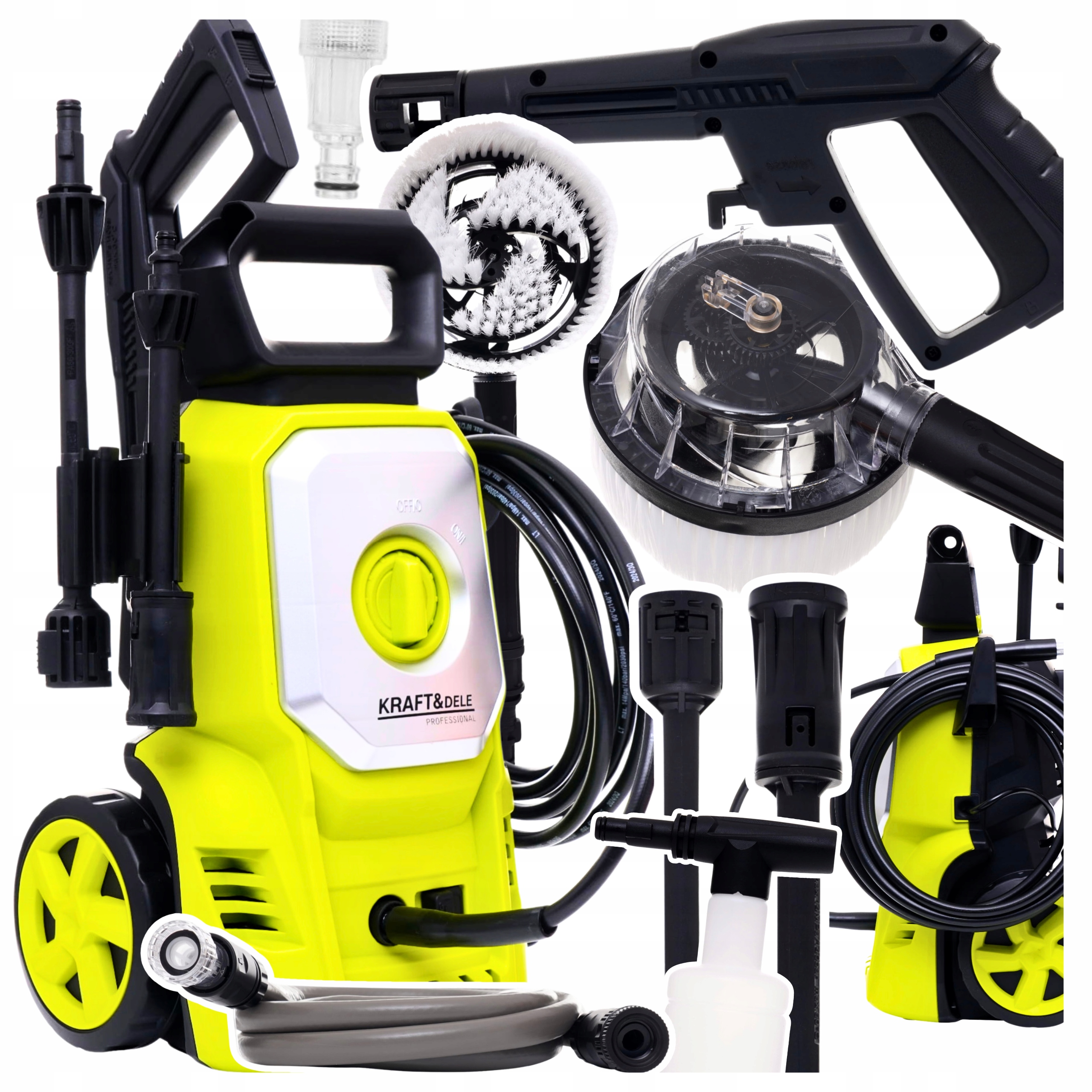 Samossąca Myjka Ciśnieniowa 250 Bar Mocna Pompa 2500W Szczotka Zestaw