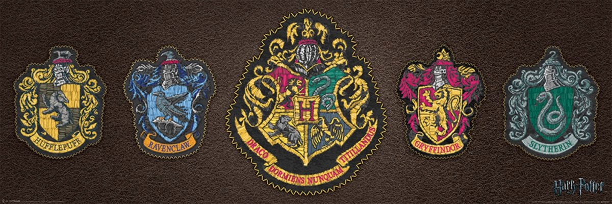Plakat Harry Potter Herby Domów 91,5x30,5 cm