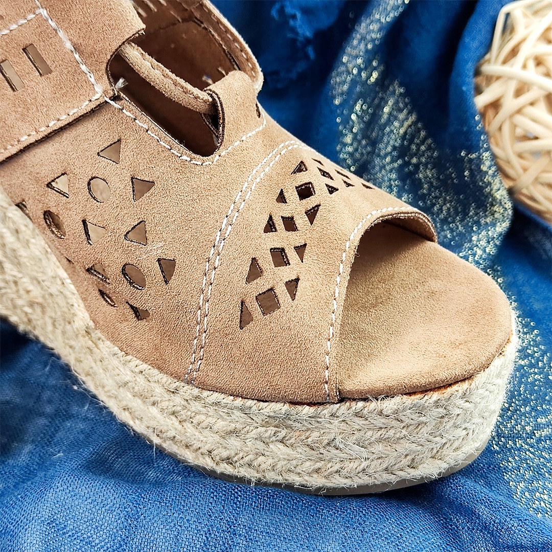 WIĄZANE AŻUROWE BOTKI BOHO NA KOTURNIE 41 Rozmiar 41