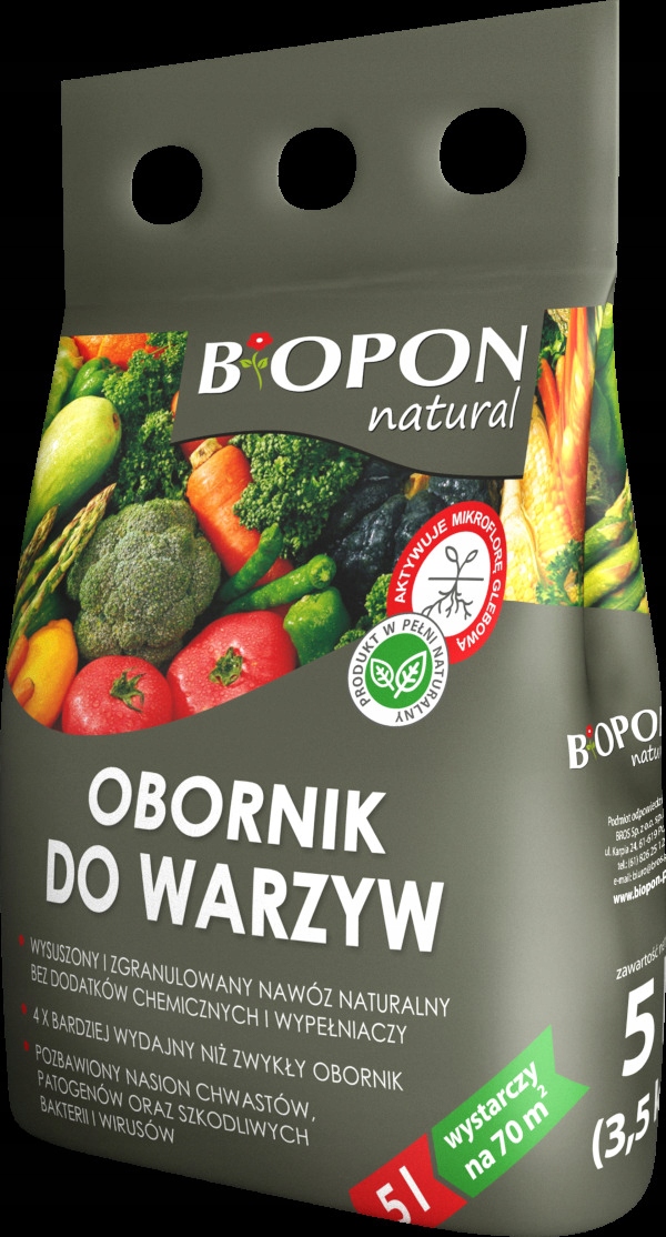 

Biopon Natural Obornik granulowany do Warzyw 5L