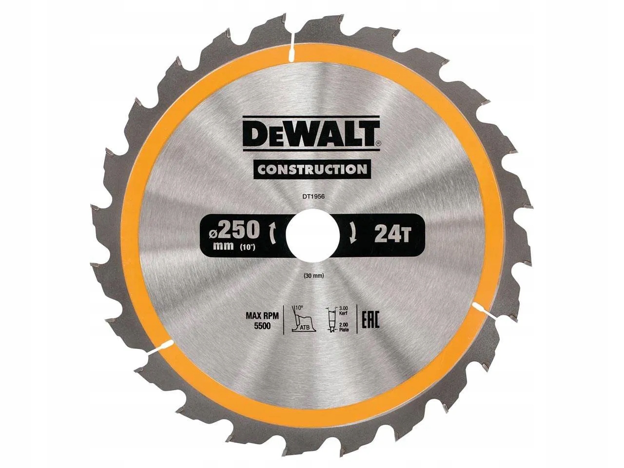

Tarcza tnąca do drewna 250x30x24T DeWalt DT1956