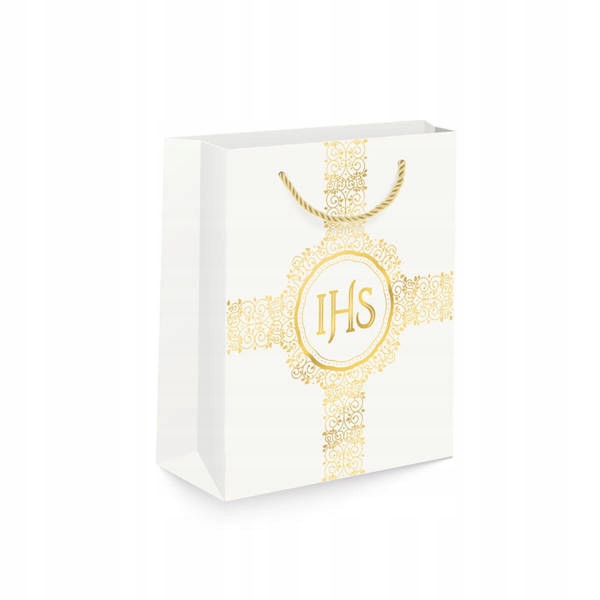 TOREBKA NA PREZENT I KOMUNIA ŚW. IHS 15x20x10 cm