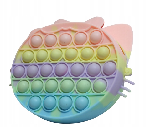 TOREBKA POPPIT TĘCZOWY KOTEK Z KOKARDKĄ 15CM FIDGET E1343 EMAJ Marka Emaj