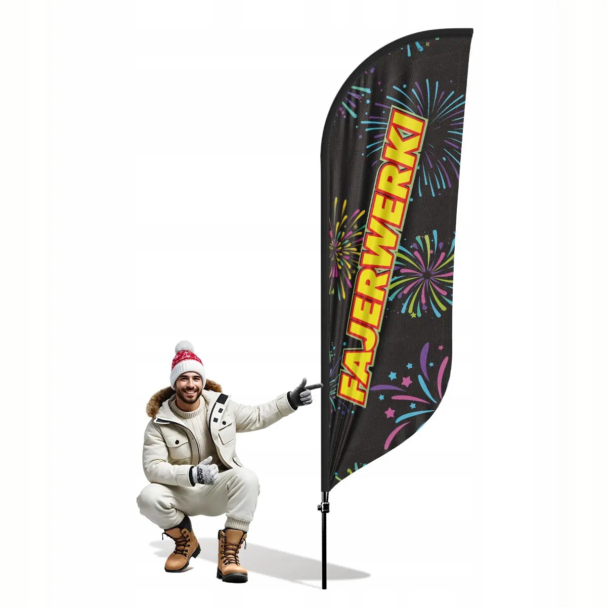 Fajerwerki reklama nr 3 Beachflag Winder Flaga