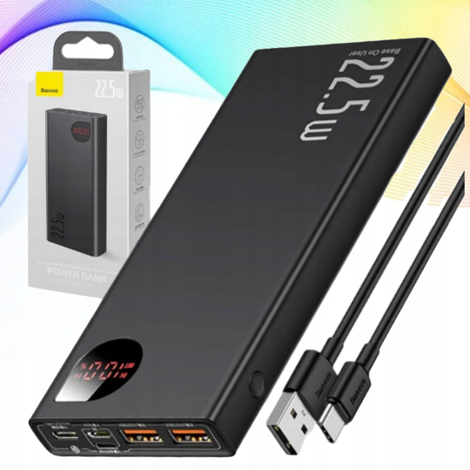 powerbanka baseus adaman metal 10000mah černá