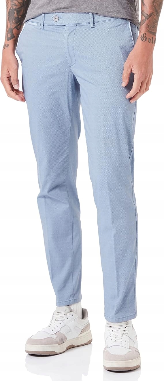 Eurex Modré Elegantní Chinos Kalhoty Z Bavlny 33 J9C