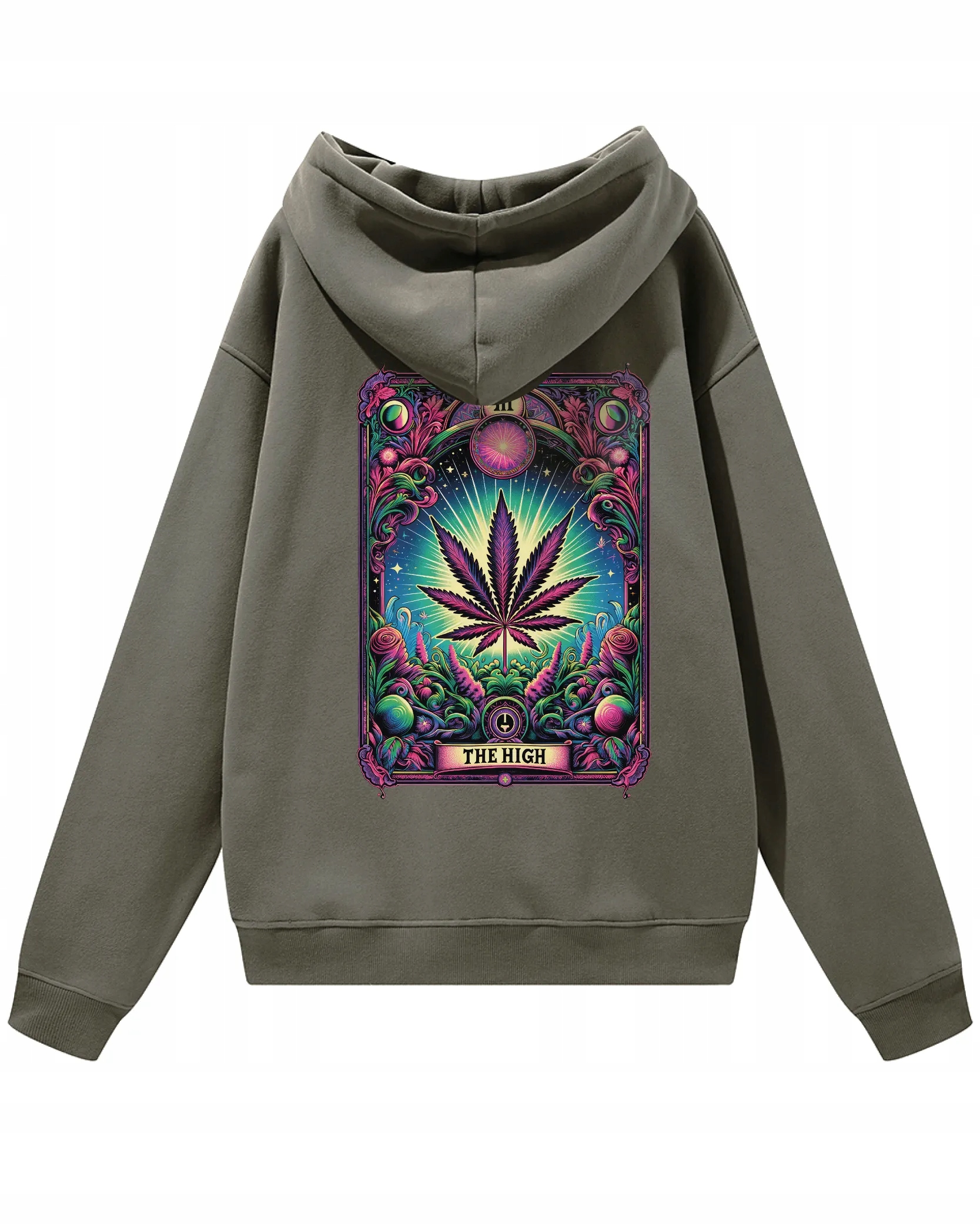 Mikina s kapucí The High 420 s kapucí Leaf Oversize mikina šedá, velikost L