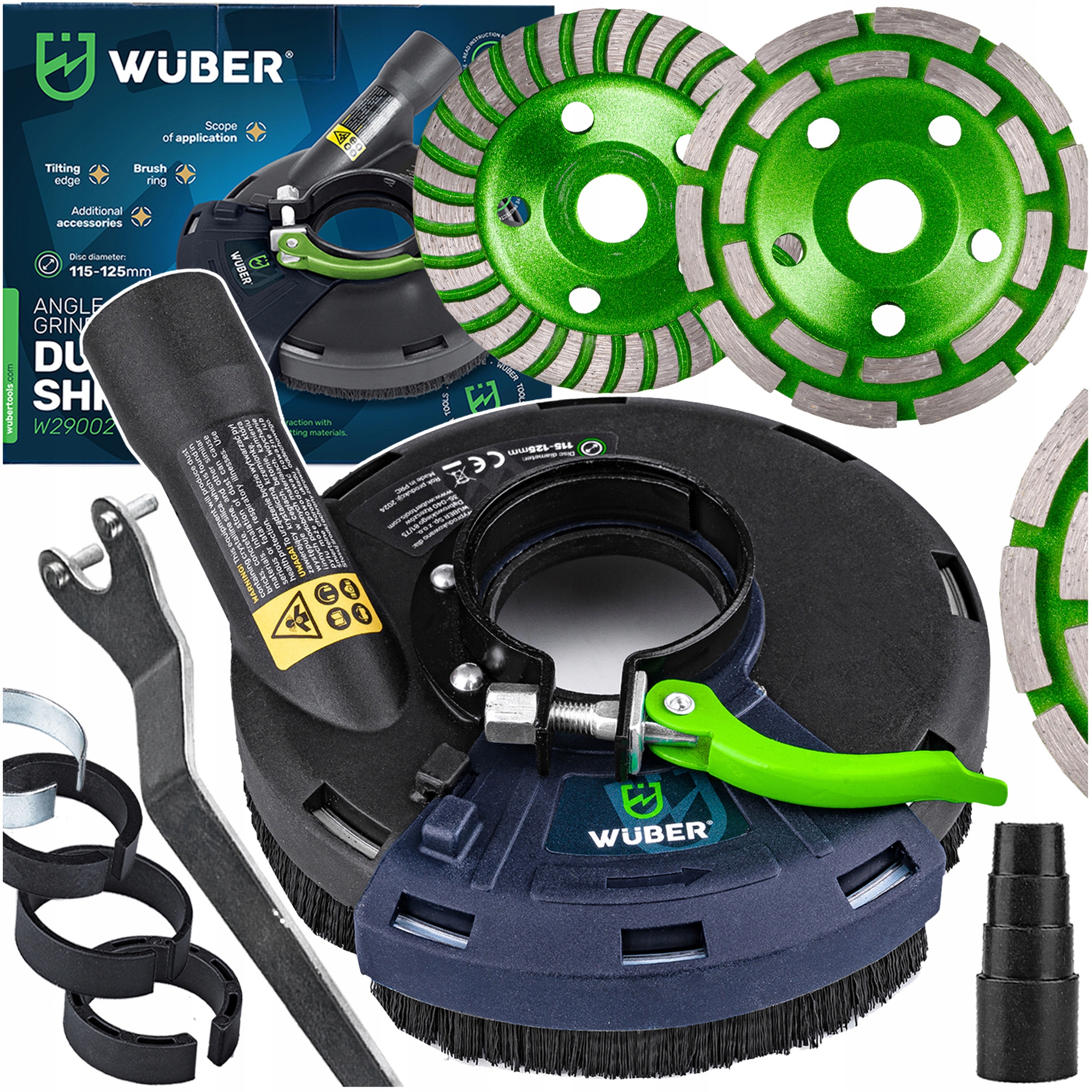 Osłona Przeciwpyłowa Odsysająca Do Szlifierki Kątowej 115-125MM 2 Tarcze