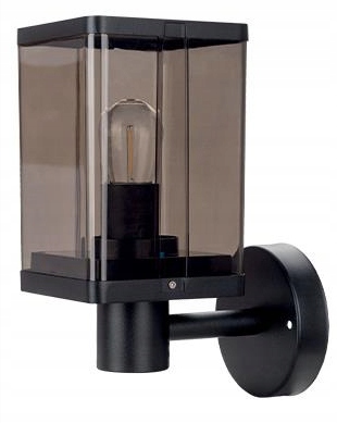Fasádní Venkovní Nástěnné Svítidlo Kouřové 1xE27 IP44 Černé