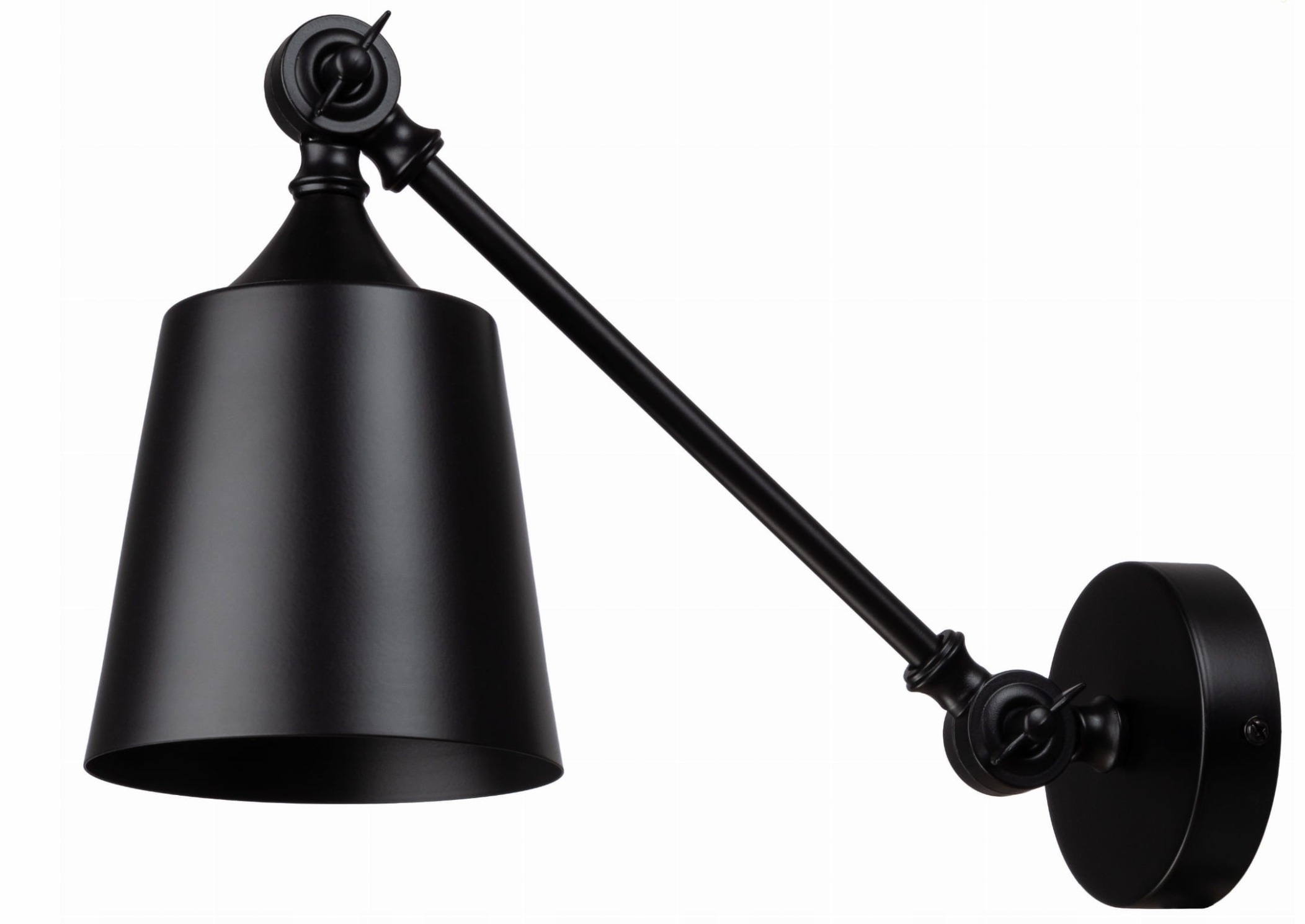 Metalowy kinkiet regulowane ramię czarny Loft