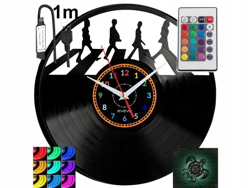 Liverpool Rock Band Nástěnné hodiny s Rgb Led podsvícením na dálkové ovládání