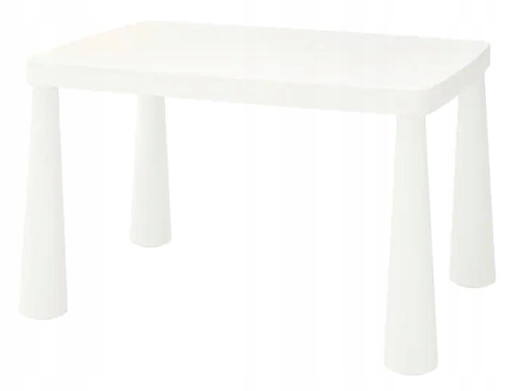 STOLIK DZIECIĘCY BIAŁY MOCNE TWORZYWO 77x55 cm IKEA MAMMUT