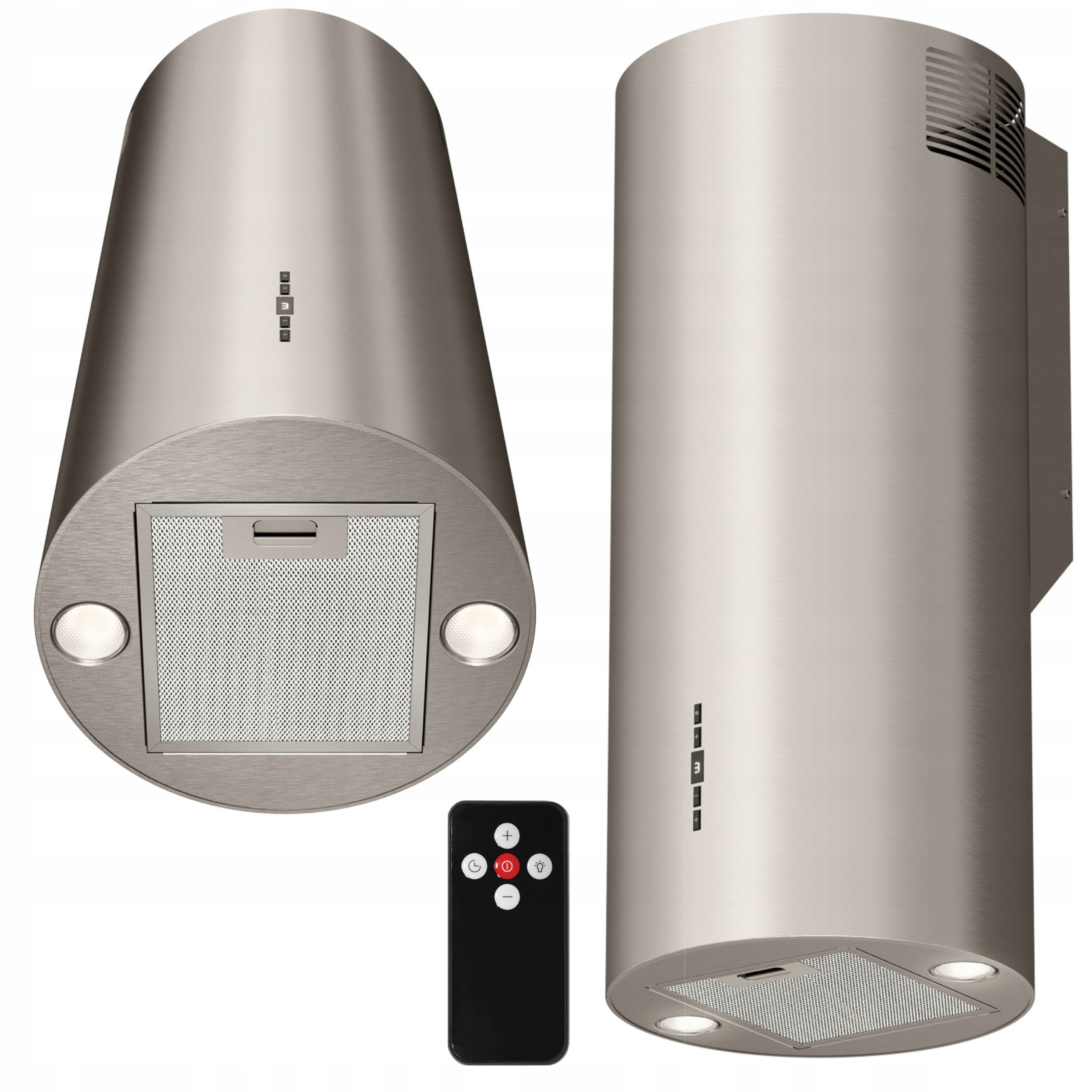 Okap kuchenny Przyścienny Kominowy Tuba 31 cm Maan Elba 2 W731 Satyna Led