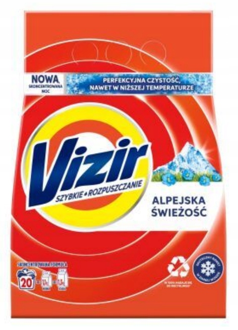 VIZIR ALPINE FRESH PRACÍ PRÁŠOK 1,1KG 20 PRANÍ