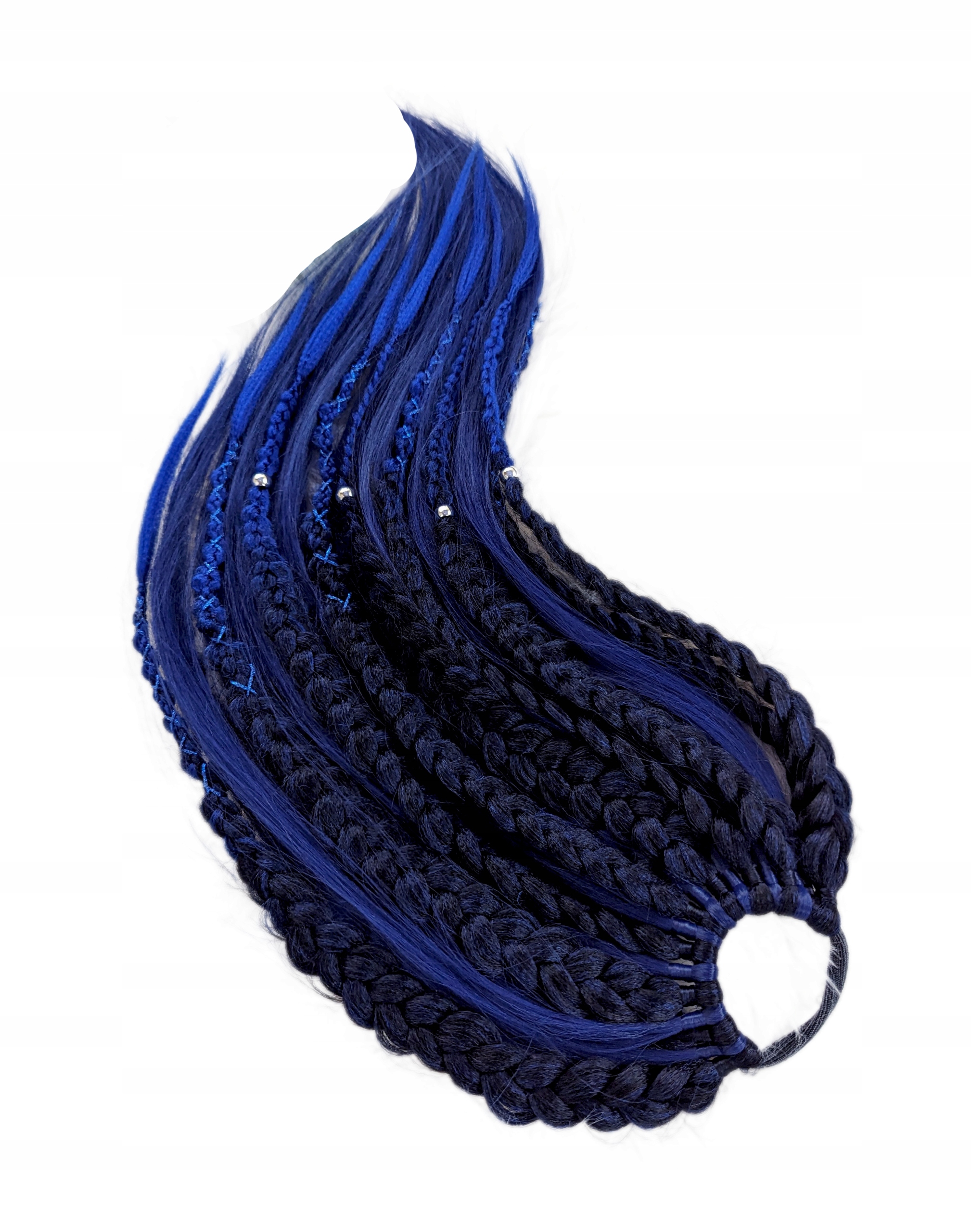 Poník na gumičce s copánky, Příčesek, černá modrá, Noční Můra, 70 cm