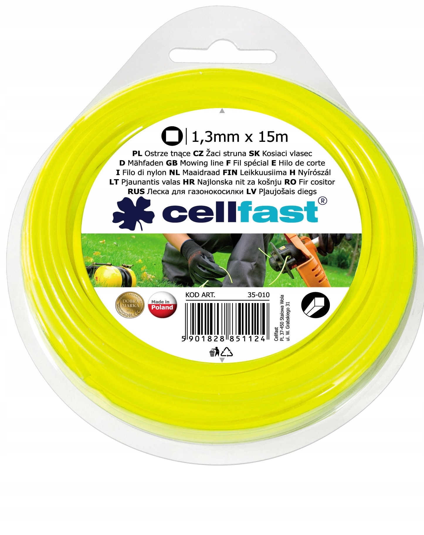 

Żyłka tnąca Cellfast 35-010 1,3mm 15m kwadrat