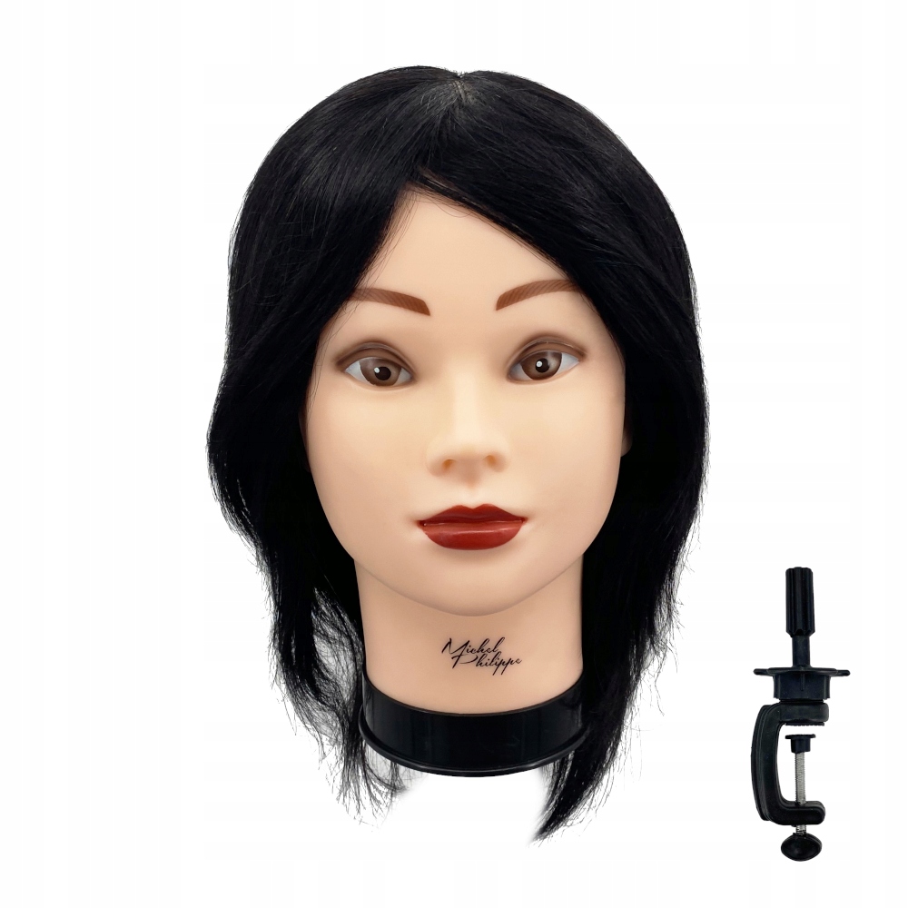 Dámská Kadeřnická Hlava Pro Trénink, 100% Přírodní Lidské Vlasy, Černá Barva