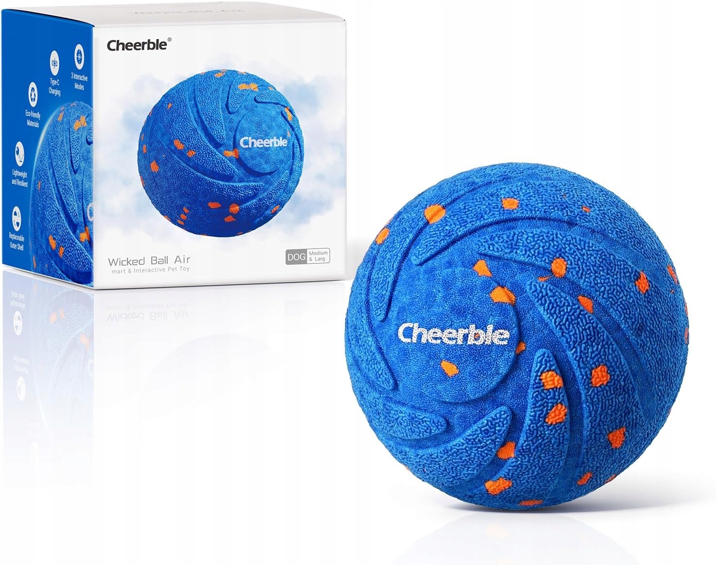 Cheerble Wicked Ball Air chytrá hračka pro psa 8 cm Led