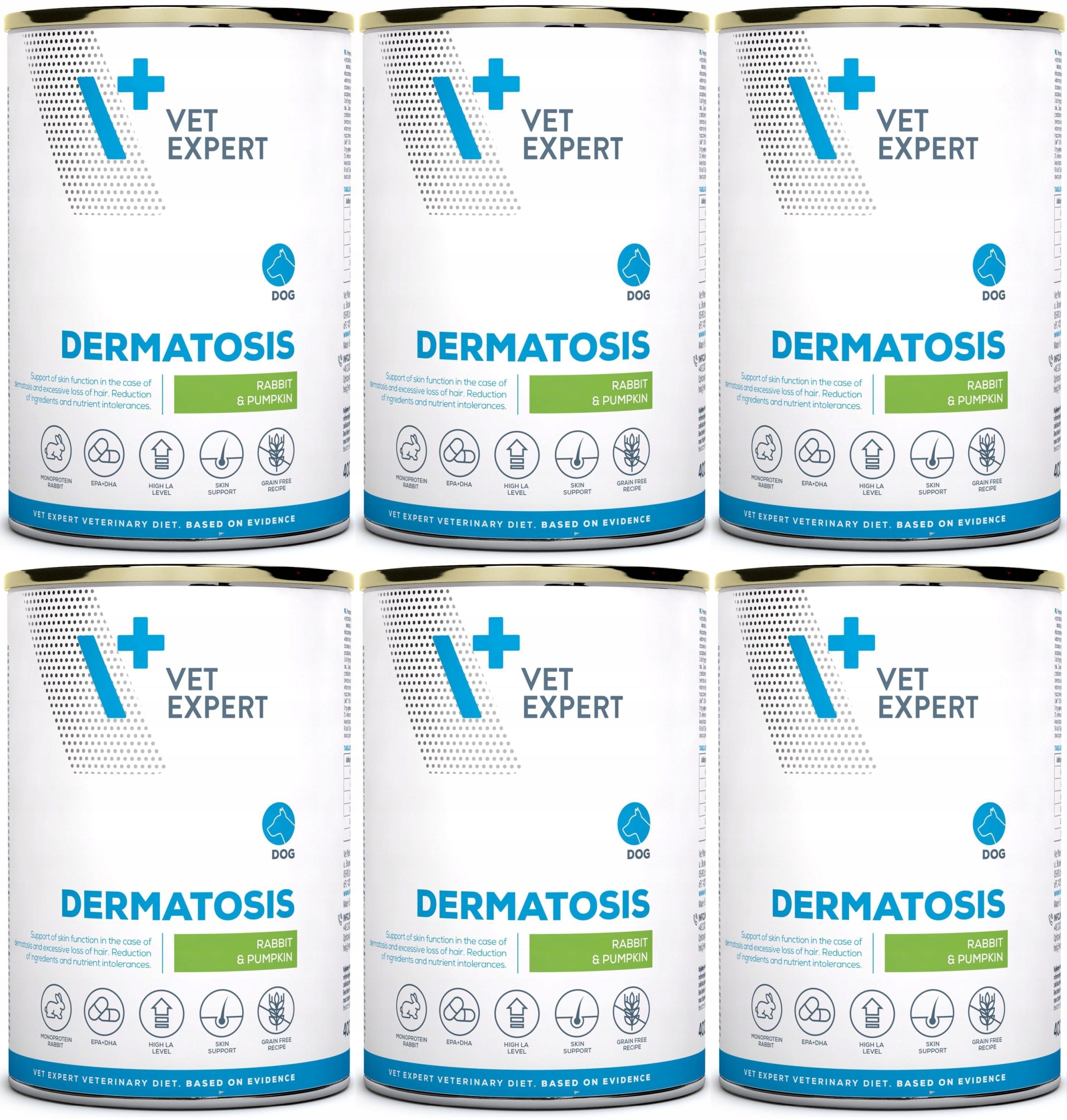 Levně 4T VetExpert Dog Dermatosis Rabbit & Pumpkin 6 x 400 g